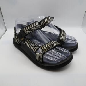 Teva Womens Original Universal Black White Dot Line Tribal Casual Sandals Sz 5